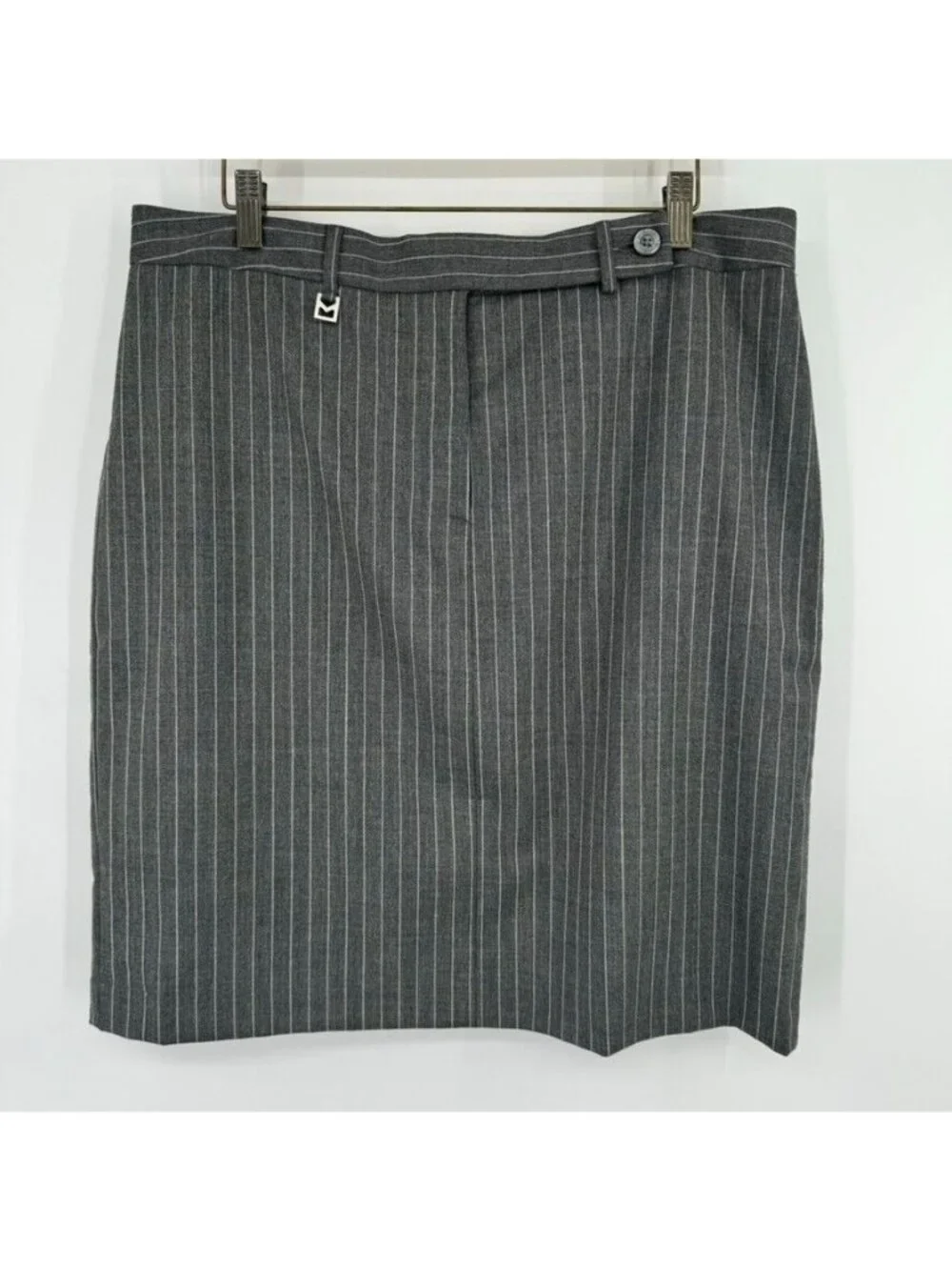 Michael Kors Womens Derby Pinstripe Skirt Size 14 seasonless wool gray straight